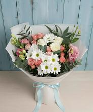 Букет цветов из:  Розы, Лизиантусы и Хризантемы в Березниках