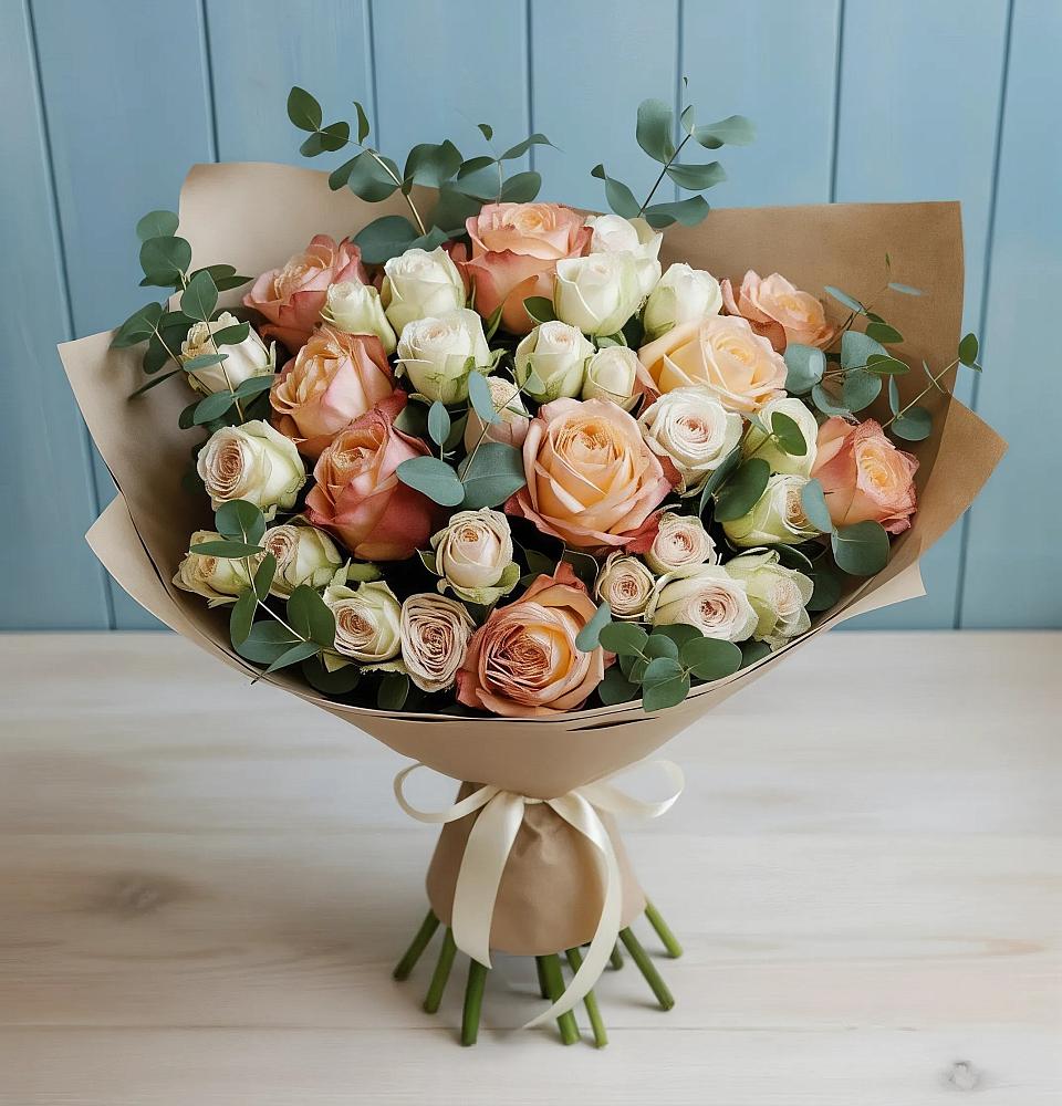 Букет цветов из: Альстромерии и Розы в Березниках