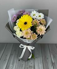 Букет цветов из:  Розы, Герберы и Хризантемы в Березниках