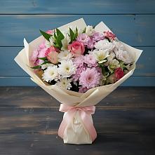 Букет цветов из:  Хризантемы, Альстромерии и Розы в Березниках