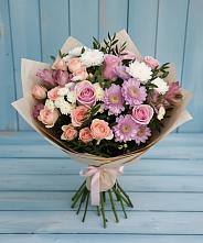 Букет цветов из:  Хризантемы, Розы и Альстромерии #REPLACE_PRED# Березниках