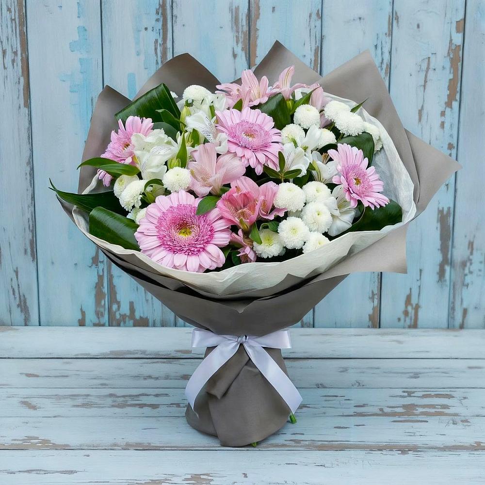 Букет цветов из: Герберы, Альстромерии и Хризантемы в Березниках