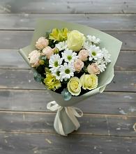 Букет цветов из:  Альстромерии, Розы и Хризантемы в Березниках